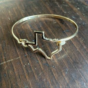 Texas State shaped gold-tone bangle staking bracelet